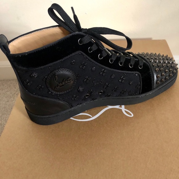 BRAND NEW CHRIS LOUIBOUTIN MEN BLK SNEAKERS - Picture 4 of 6